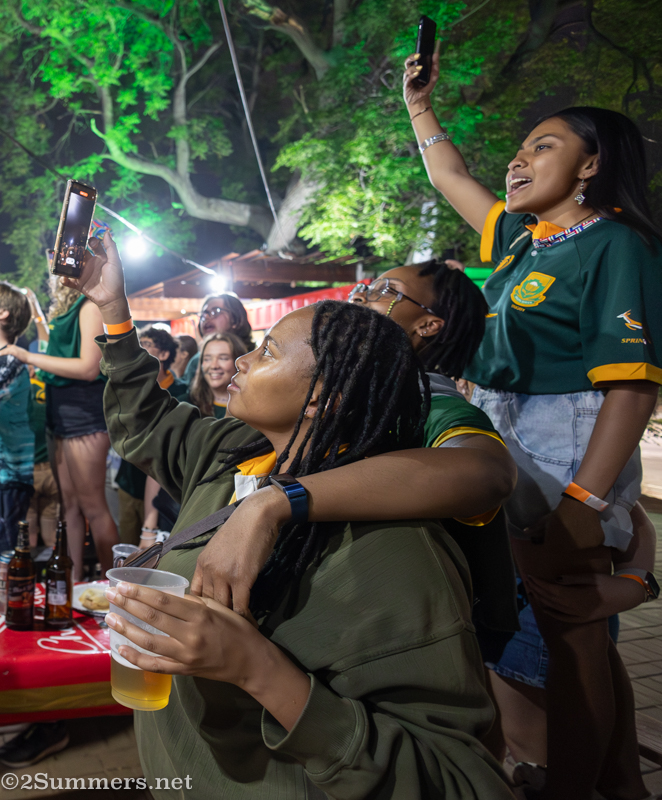 South Africans singing the national anthem