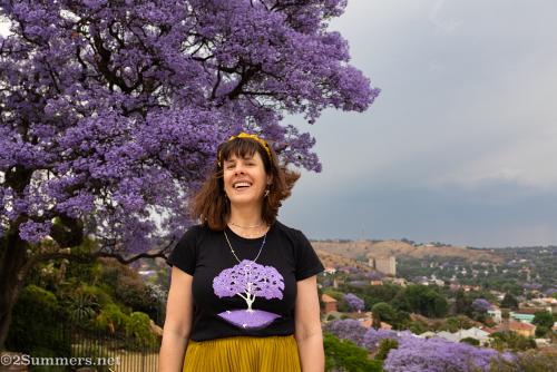 Heather with jacarandas in Kensington