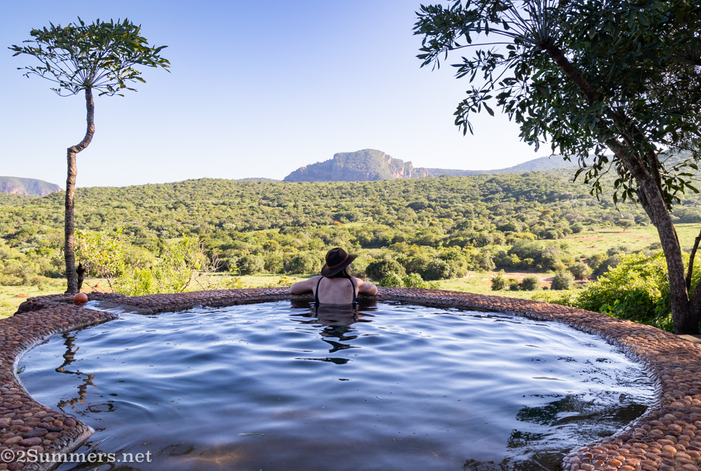 Heather in the pool at Leshiba Wilderness