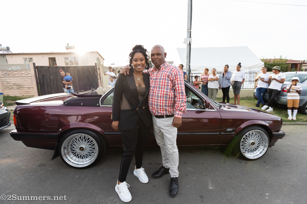Micayla and her pastor with the car