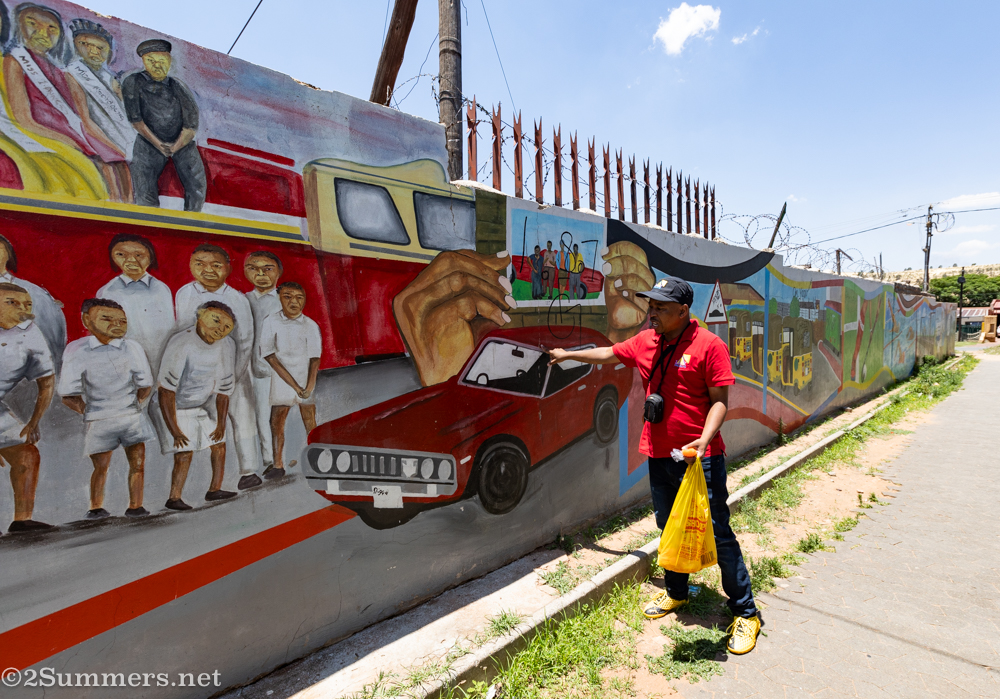 Fabian describes the historical imagery on one of Bulte’s biggest murals