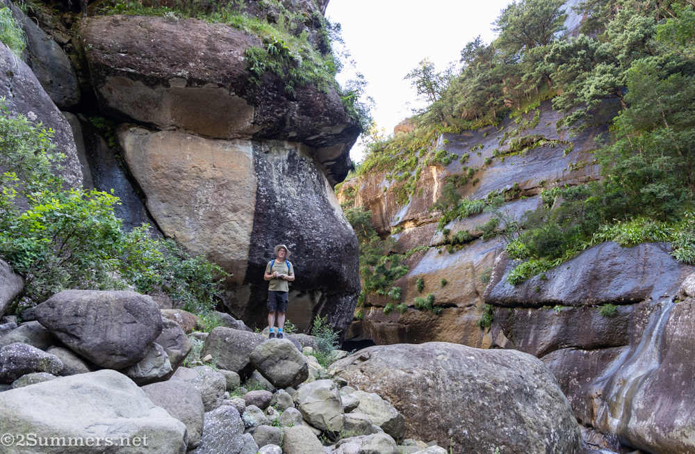 Thorsten sketching in Tugela Gorge