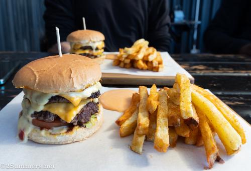 Burger and fries from Zani Eatery