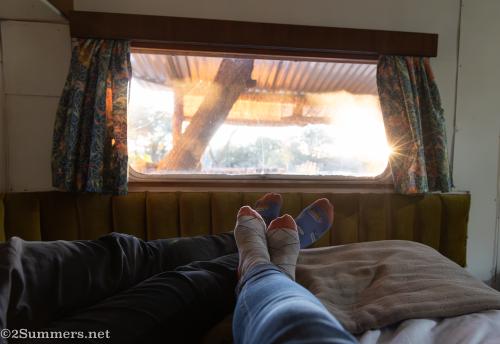 Sunset from the Campovan bed