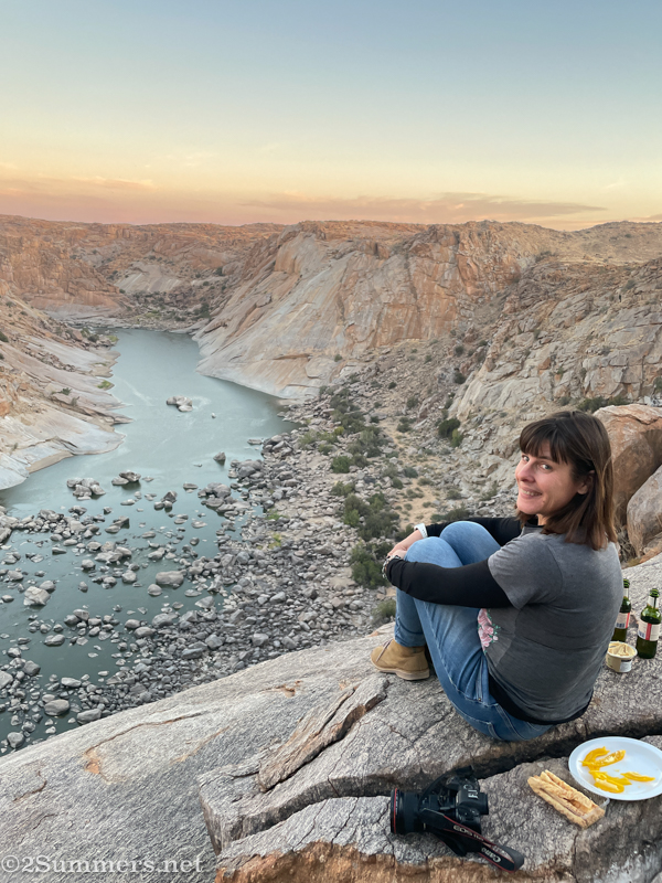 Heather having sundowners