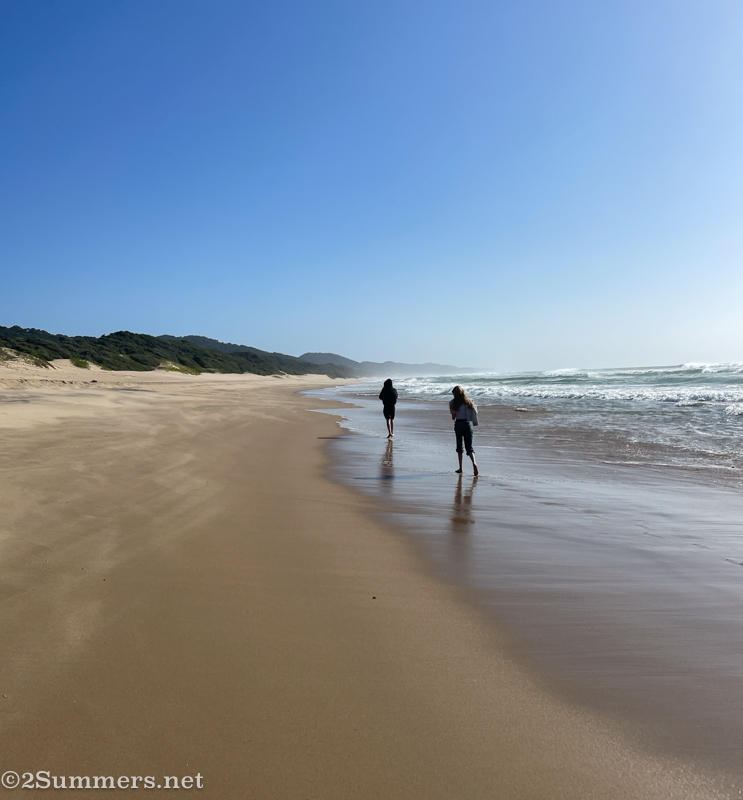 Walking at Cape Vidal in the wind