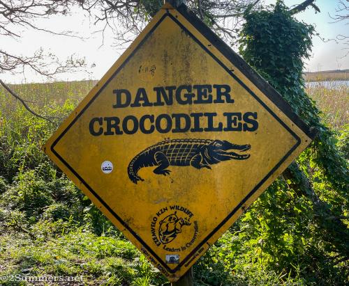 Crocodile warning sign in St. Lucia