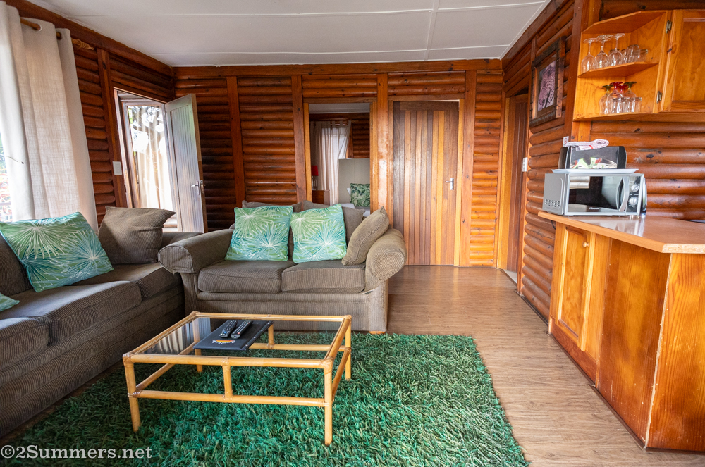 Inside the Sunset Lodge chalet