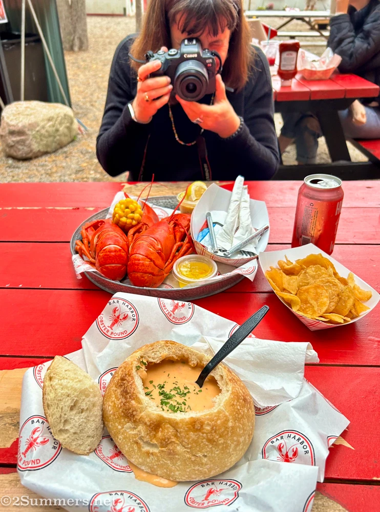 Susanna’s photo of the lobster dinner, featuring lobster bisque